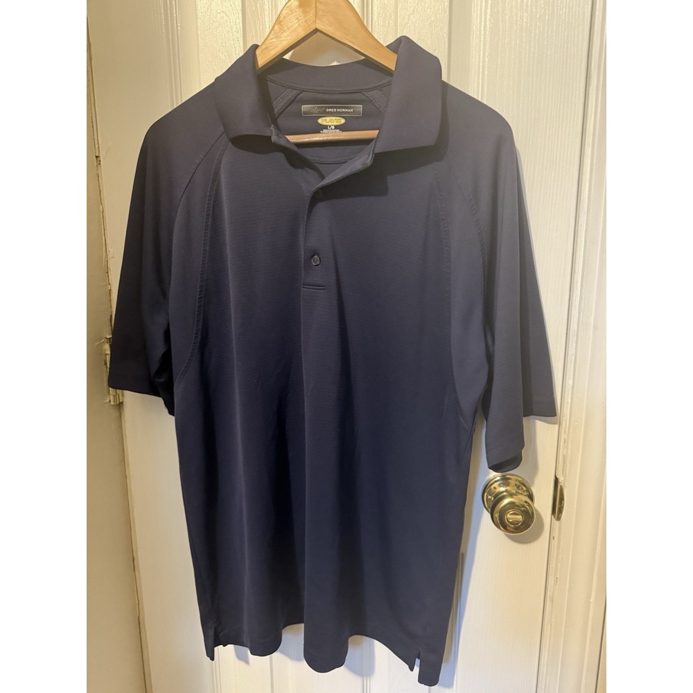 Men's Greg Norman Golf Polo‎ Shirt Green, Play Dry, Large